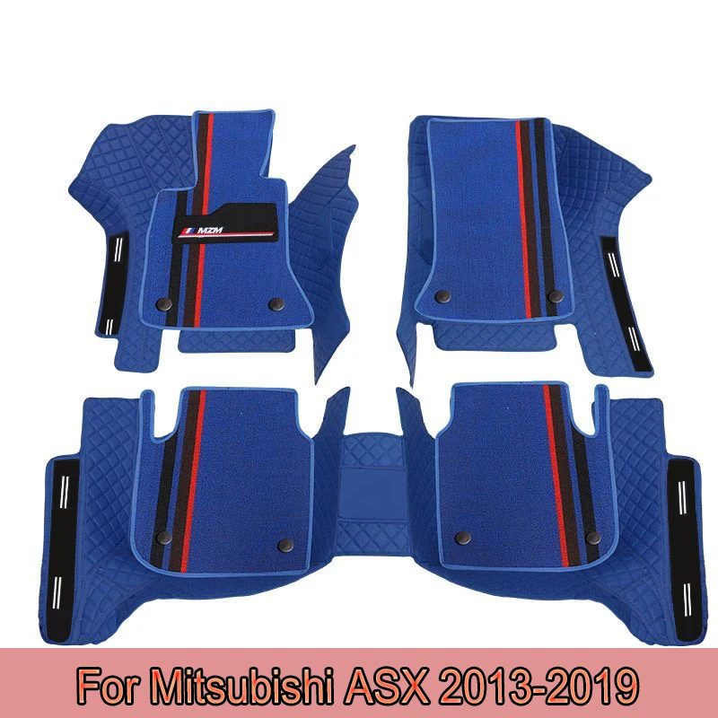 Custom Made Leather Car Floor Mats For Mitsubishi ASX 2013 2014 2015 2016 2017 2018 2019 Carpets Rugs Foot Pads Accessories