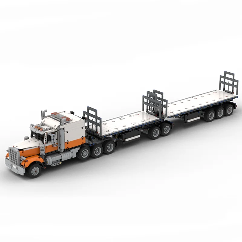 2589pcs MOC Truck B Double Trailer Road Train Model Building Toy Blocks Construction DIY Creative Idea Brick Christmas Gift Kids