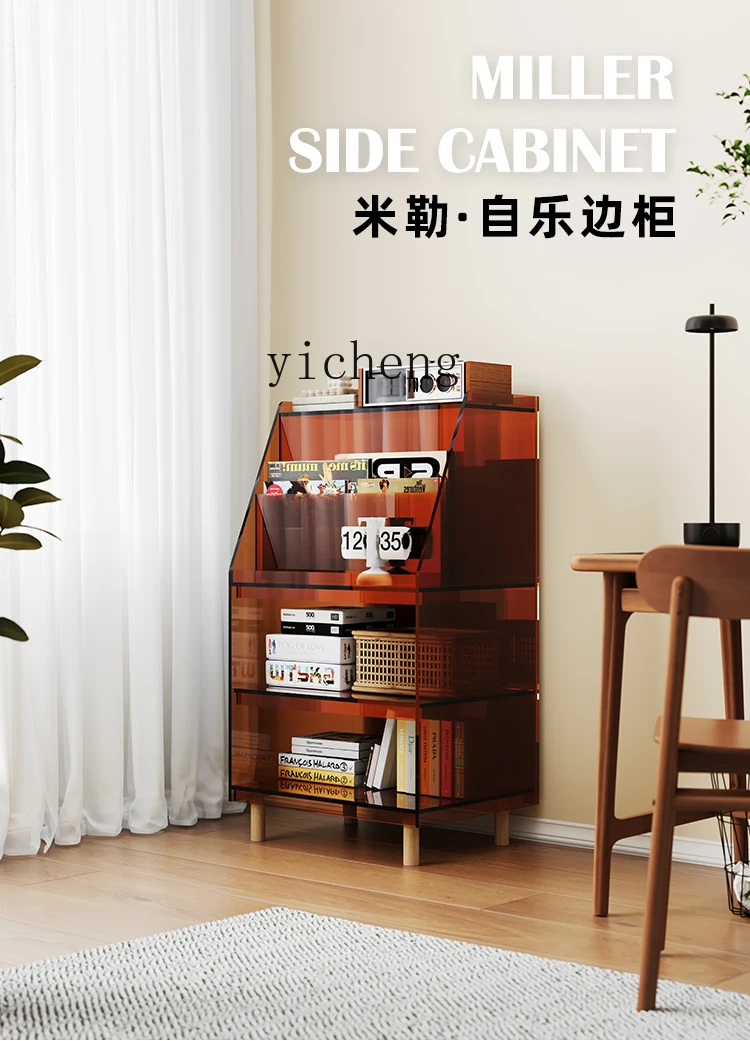 ZZ acrylic dining side cabinet, living room light luxury tea cabinet against the wall storage storage cabinet