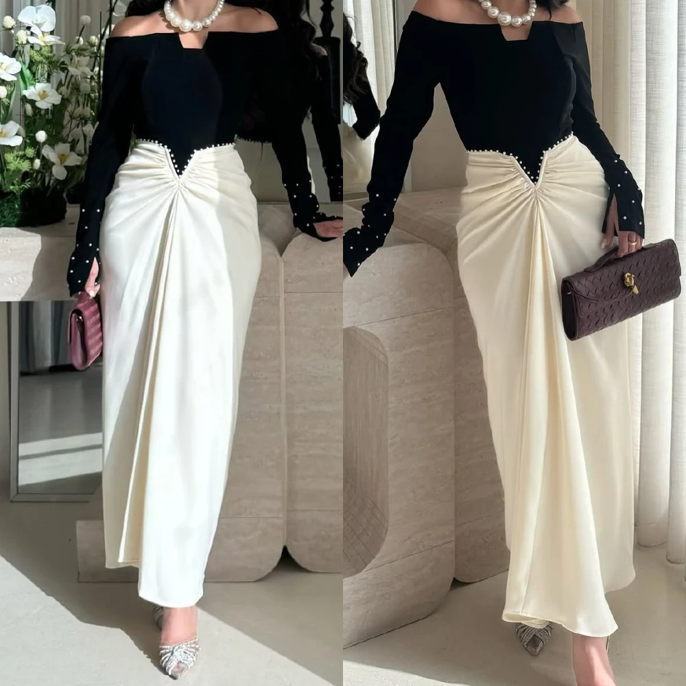 Customized Straight Boat Neck Elegant Formal Evening Dress and Temperament High Quality Celebrity Gowns Delicate Party Dress