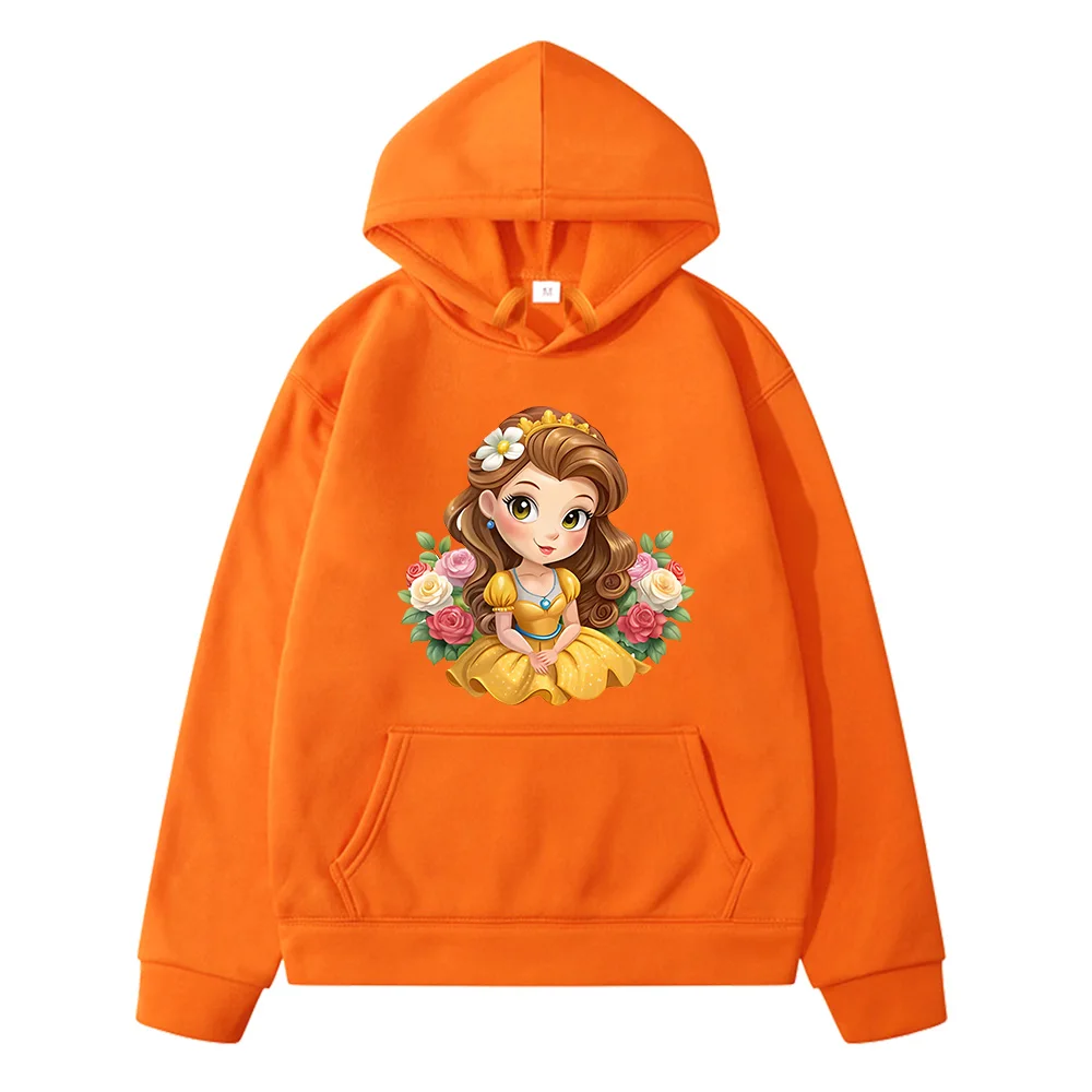 

Hot Selling Belle Princess Children Sweatshirts Spring Autumn Cartoon Printed Graffiti Cute Kids Clothing Girls Comfortable Top