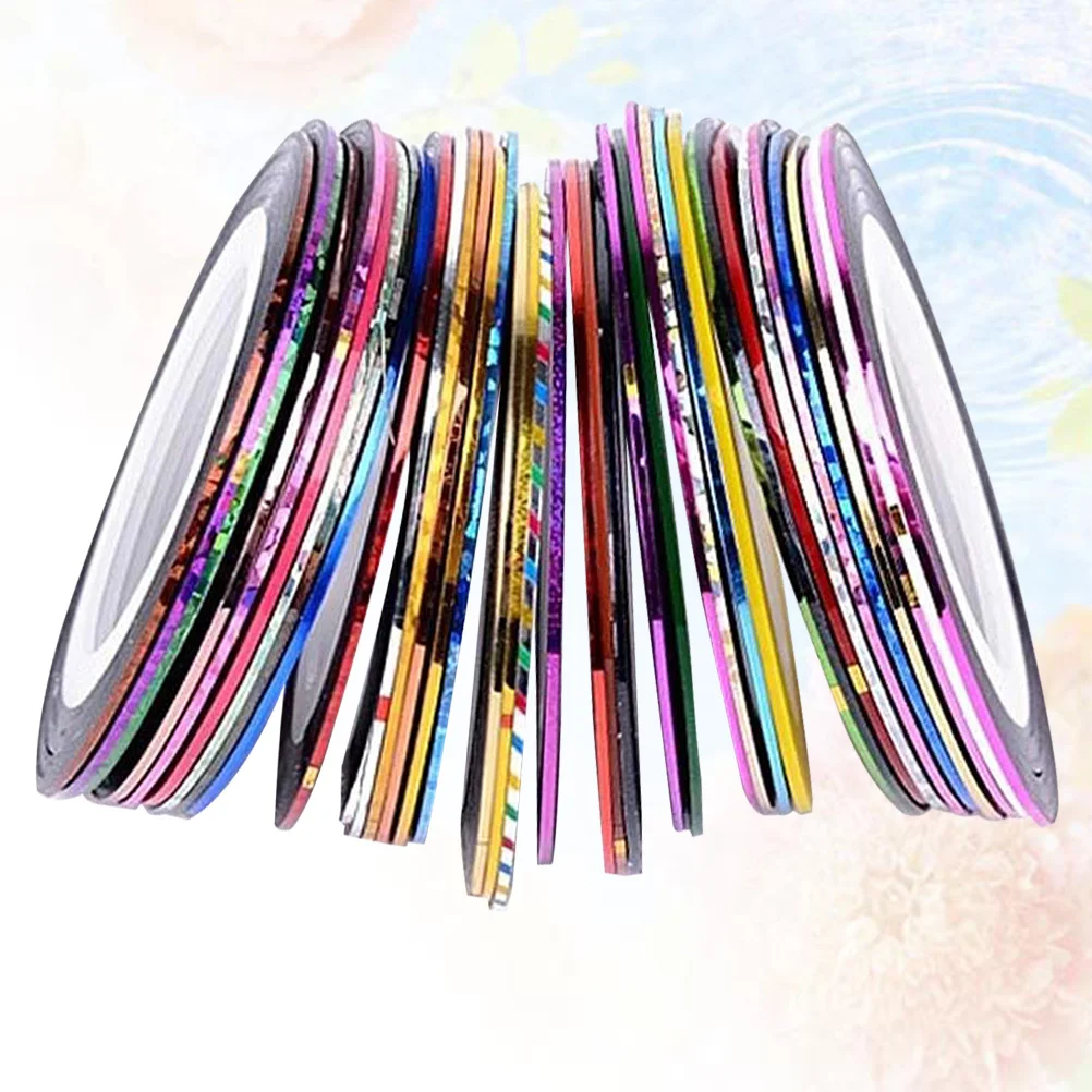 

1Set Nail Art Line Nail Sticker Tape Decals 30 Colors Sparkle DIY Manicure Pedicure Decoration Manicure DIY Tool