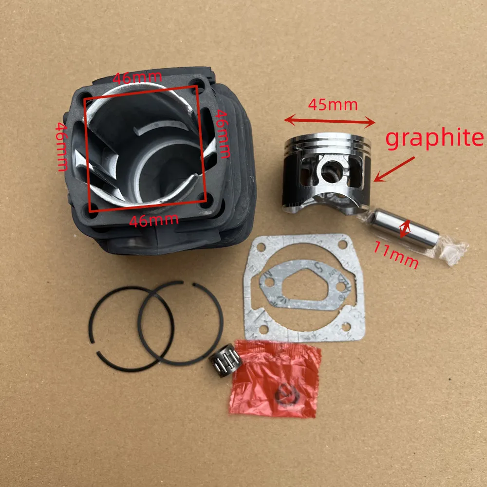 Kit de juntas de anillo de pistón de cilindro de material de grafito, 45mm para motosierra China 52 5200 52cc ZENOAH G5200