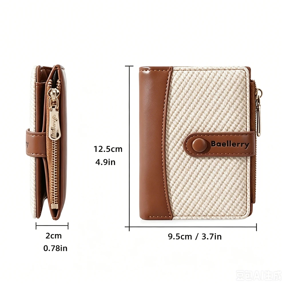 High Quality Short Women's Wallet Card Holder Zipper Female Coin Pocket Photo Holder New Fashion Purse For Girls