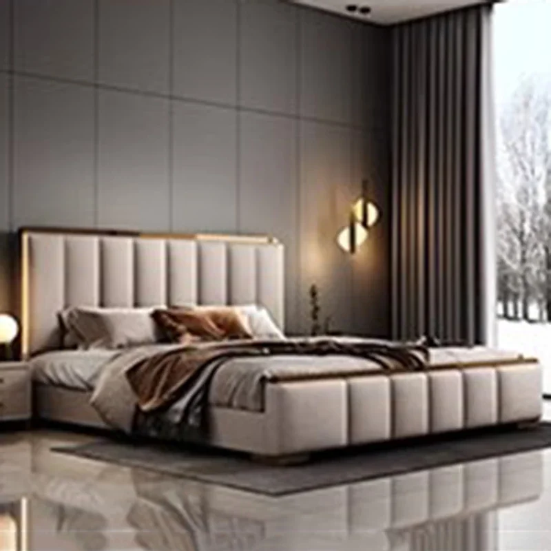 Princess Bedroom Massage Bed Double Children Luxury Storage Wooden Bed Multifunctional Space Saving Sun Cama Modern Furniture