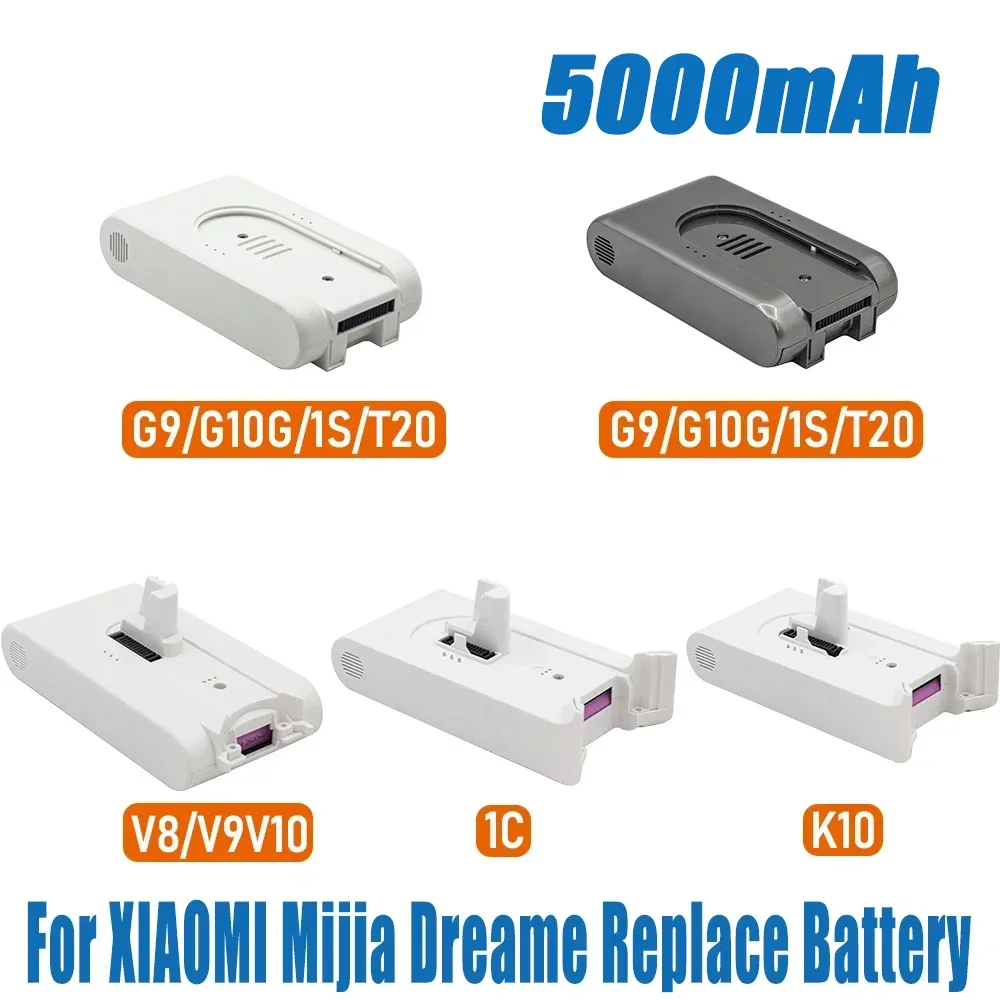 

For Xiaomi Dreame Replacement Battery 5000mAh Vacuum Cleaner PartsFull Series G9 G10 1S T20 V8 V9 V10 K10 1C Battery 7S1P 18650