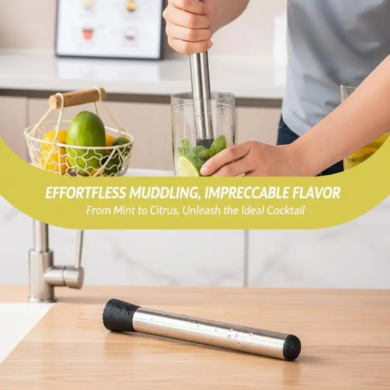 △ Stainless Steel Crushed Ice Hammer Multifunctional Popsicle Sticks Cocktail Swizzle Stick Fruit Lemon Muddle Pestle Bar Tools