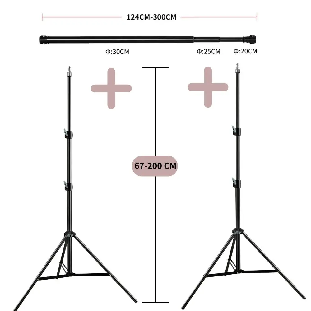 2Mx2M/3M Telescopic Crossbar Universal Photo Background Support System Adjust Height Backdrop Stand  Photography Photo Studio