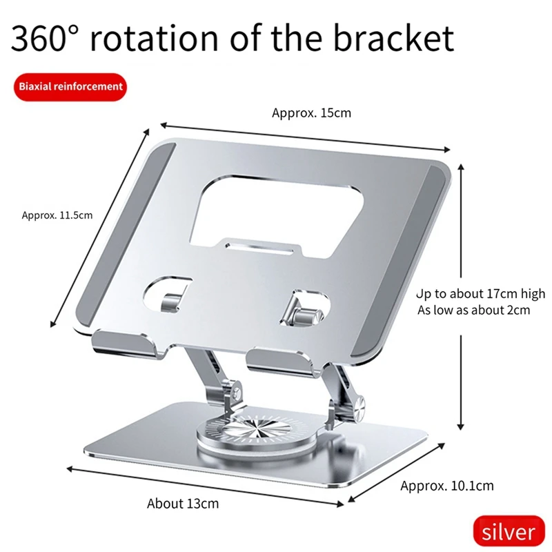 Universal Laptop Stand With 360° Rotating Base, Adjustable Height Multi-Angle, Foldable Mounted Reading Bookshelf-AC47