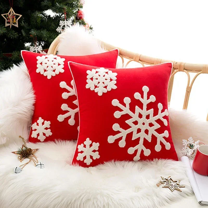 Christmas Throw Pillow Plush Cushion/ Pillow Cover for Sofa Living Room Decoration Nordic Pillowcases Home/ Bedroom Decor