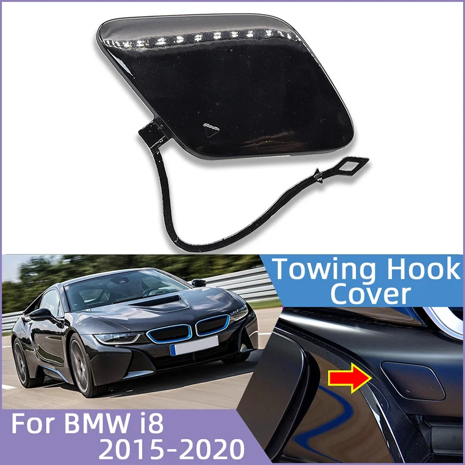 고품질 프론트 범퍼 견인 아이 후크 커버 뚜껑, BMW i8 2015-2020 I12 LCI I15 맞춤형 페인트, 화이트 그레이 블랙 51117372145