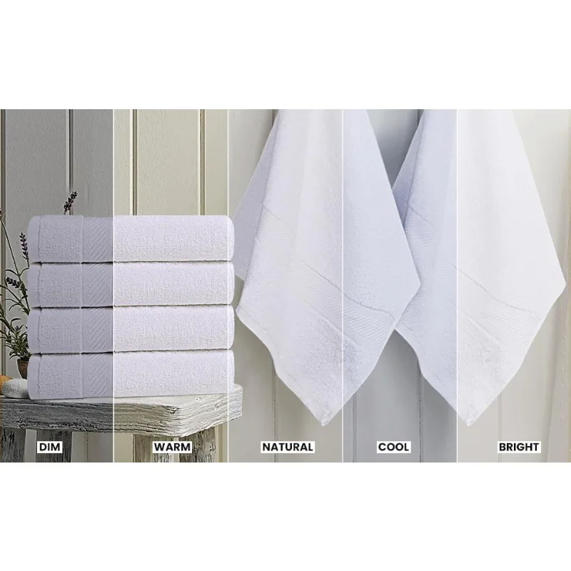 6 Pack Bath Towel Set (24 x 48 Inches), 500 GSM 100% Ring Spun Cotton Medium Lightweight and Highly Absorbent Quick Drying