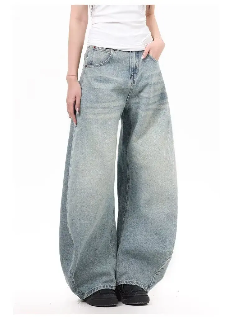 

Y2K женские узкие прямые джинсы с высокой талией свободные широкие брюки летняя грушевидная форма рисунок