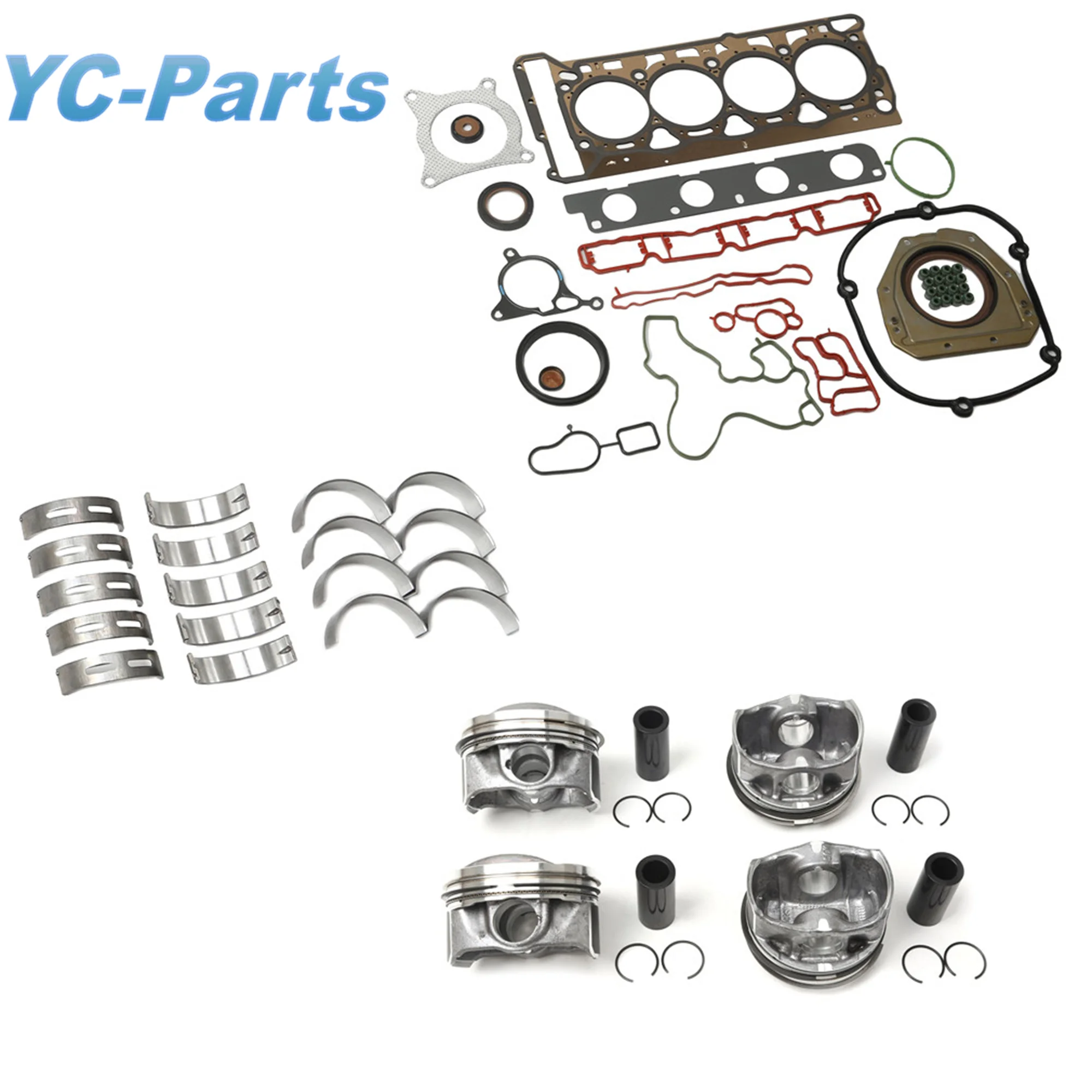 Head Gasket Kit MK2 1.8T 23MM Piston +0.50mm Main & Con Rod Bearing Timing Kit for AUDI SEAT Leon SKODA Octavia Superb VW Passat