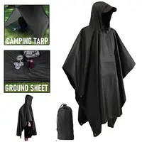 Poncho de lluvia impermeable, impermeable, ligero, con capucha, estera de Picnic, manta, refugio solar para acampar al aire libre, senderismo, ciclismo y escalada