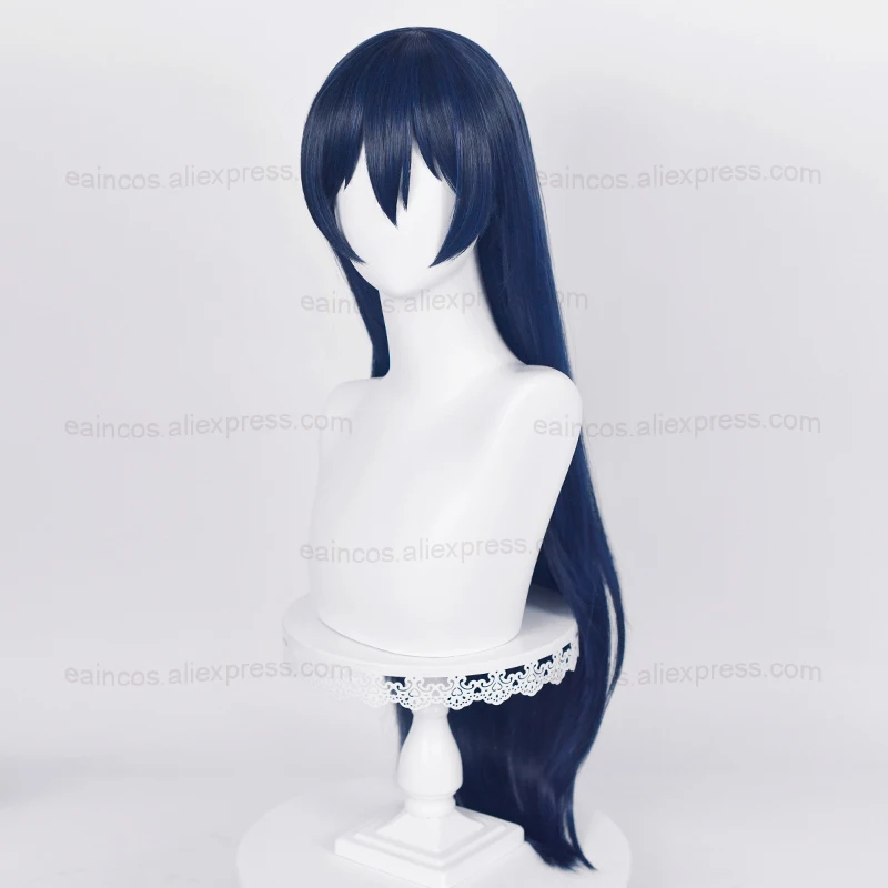 Anime Love Live! Umi Sonoda parrucca Cosplay Sonoda Umi 80cm parrucche lunghe blu nere capelli sintetici resistenti al calore