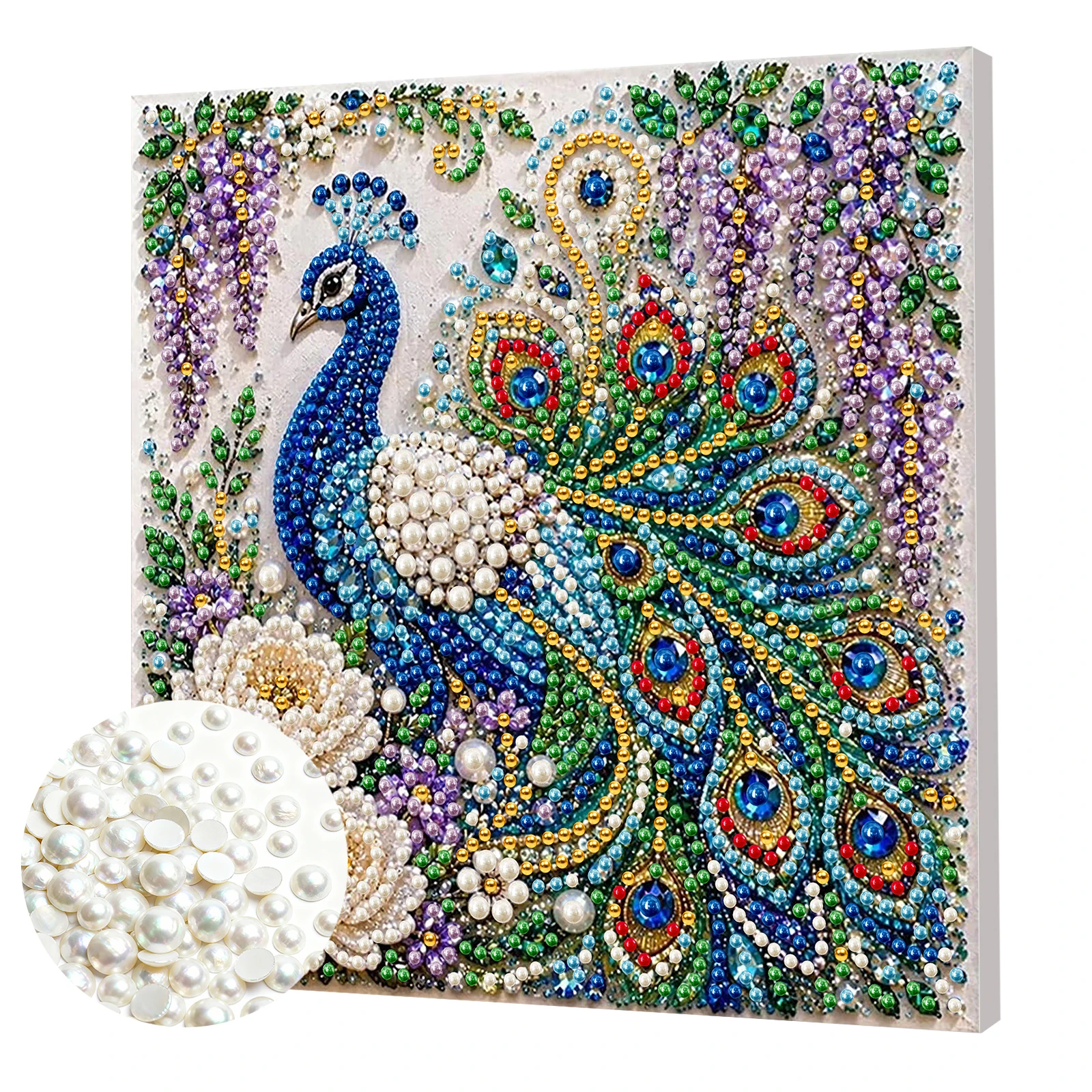 Framed Pearl Painting Kit Hummingbird DIY 3D Bead Art for Adults 7.87x7.87in Self-Adhesive