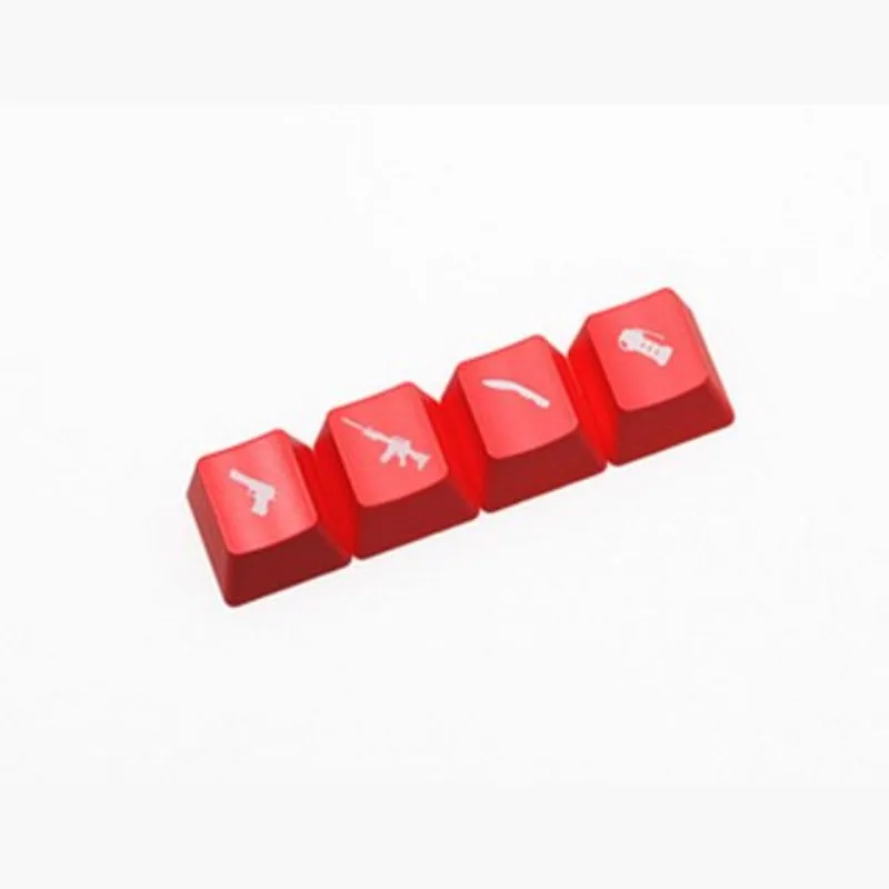 ABS Keycap WASD ทิศทางปุ่มลัดสีดําและสีแดง Keycap คีย์บอร์ดบุคลิกภาพโปร่งแสง Keycap