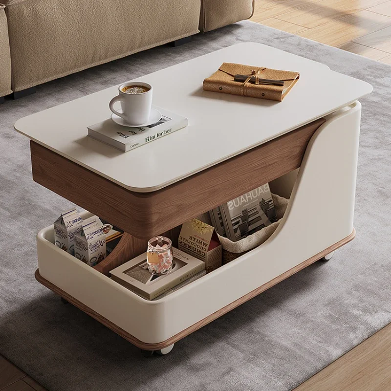 Wheel Mobile Design Coffee Table Extendable Elevator Rectangle Modern Style Tea Tables Organizer Living Room Beistelltisch