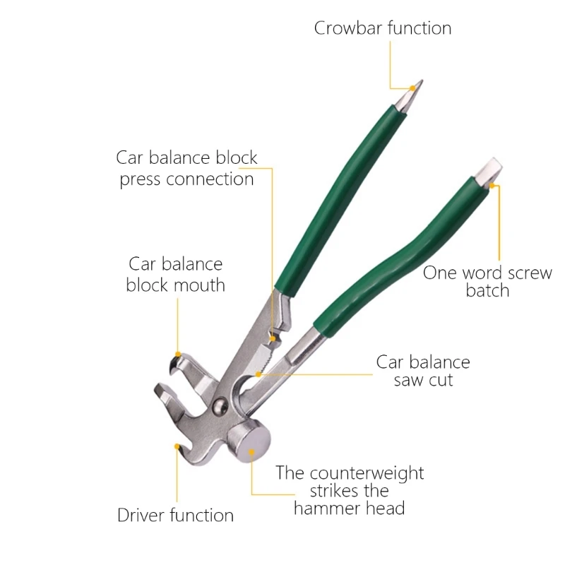 Heavy Duty Wheel Weight Plier Hammer, Wheel Balancing Tool Tire Tool Dropshipping