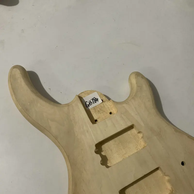 GB784 DIY Guitar Parts Unfinished Electric Bass Body in Solid Basswood Surface Dirty and Damages for DIY Special Sales