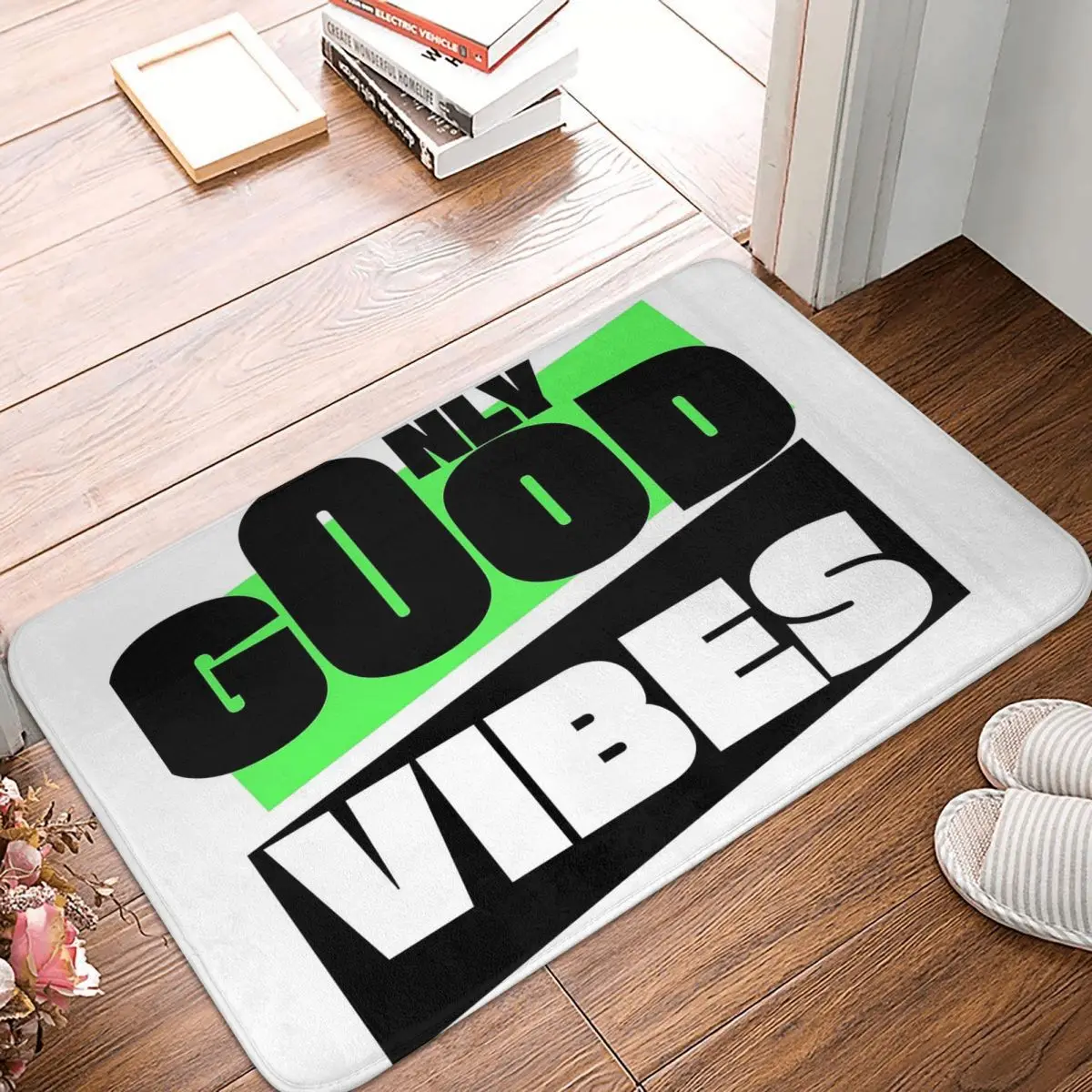 Only Good Vibes Non-slip Doormat Floor Mat Cushion Carpet Rug for Kitchen Entrance Home Bathroom Living room Footpad Mats