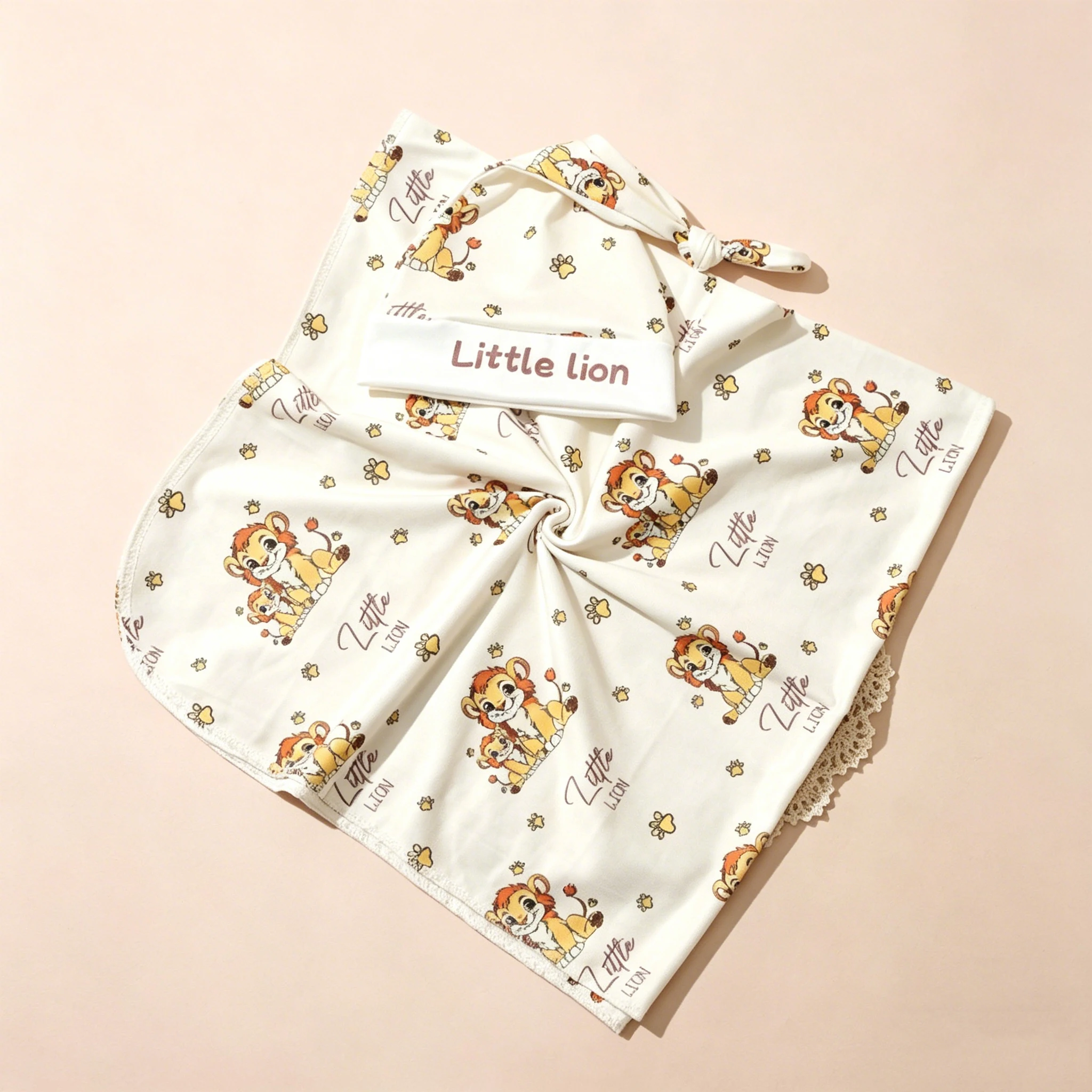 Newborn Photography Swaddle Blanket Soft Infant Sleeping Wrap With Hat Baby Cartoon Picture Shoot Swaddle For 0-3 Months Baby-HD