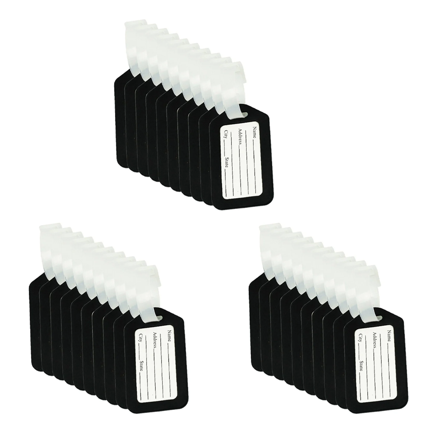 

OFSS-30Pcs Luggage Tags Suitcase Label Bag Travel Accessories Black