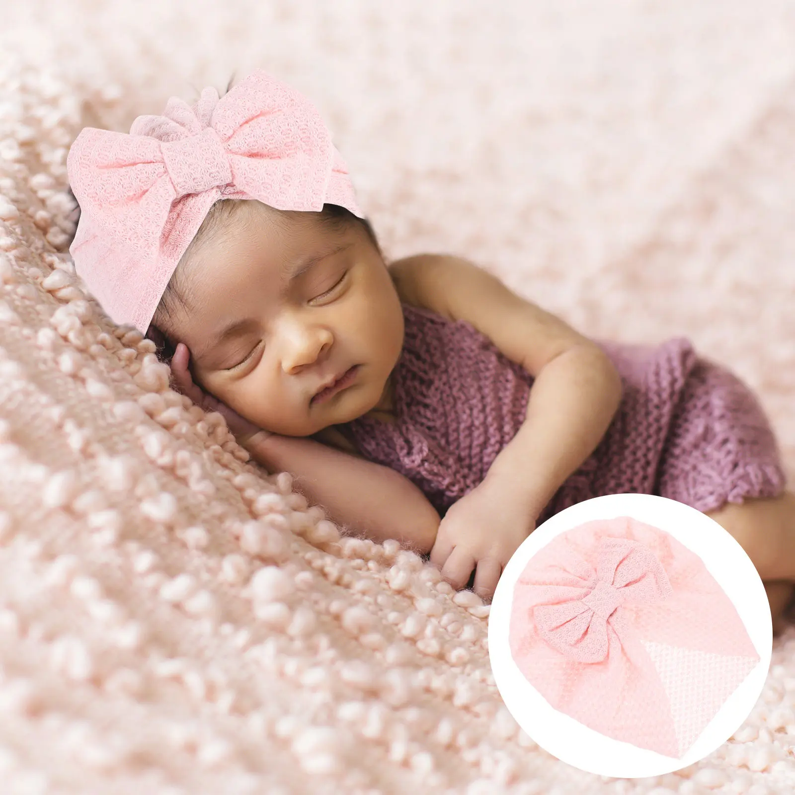 

Шапочки для новорожденных девочек с бантом, мягкие полиэстеровые, для фотосессий, на выписку из роддома, на день рождения, для малышей