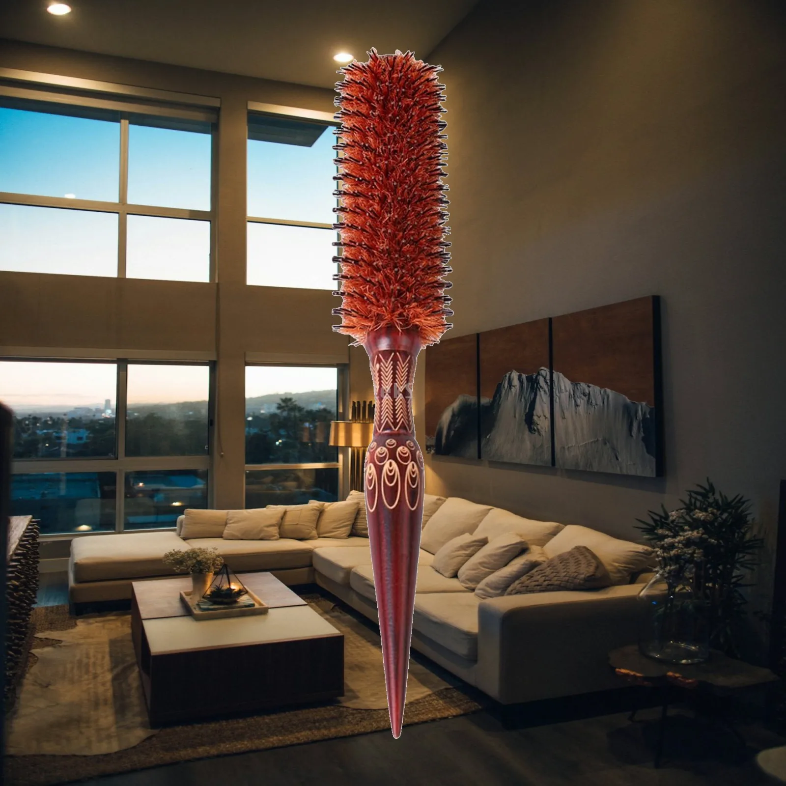 Round Hair Brush Fluffy Anti Static Light Weight Hairbrush for Heat Styling