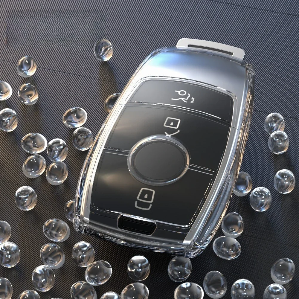 

Прозрачный чехол для автомобильного ключа премиум-класса из ТПУ для Mercedes Benz E C S GLC Class E200 E400 E63 W213 S550 S560 C260 A200 Защитный чехол для ключа