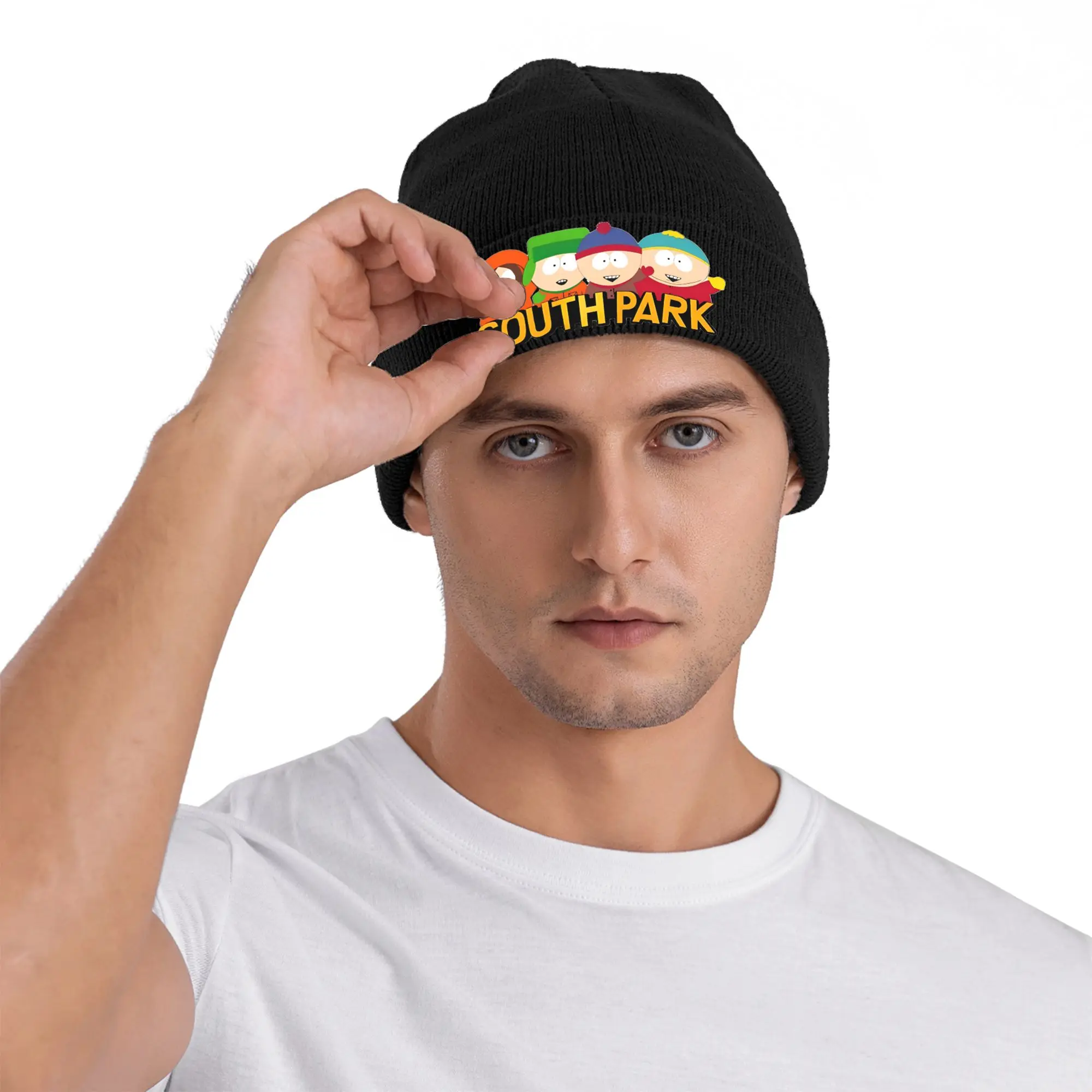 Adult Unisex Souths Cartoon Parks Logo Beanie Hats  Hip Hop Knit Hat Spring Outdoor Caps Printed Elastic Bonnet Hats