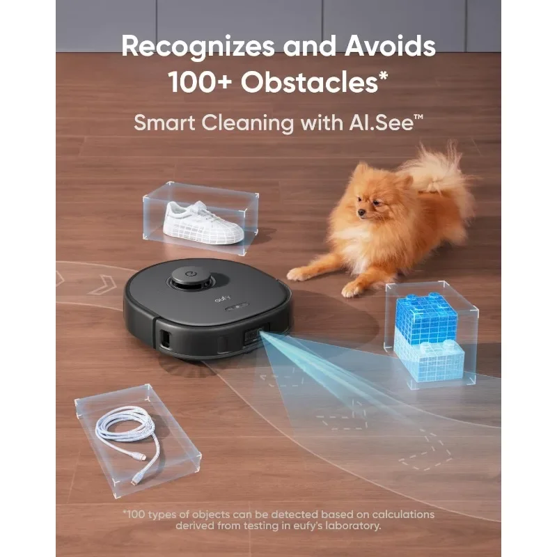 eufy X10 Pro Omni Robot Vacuum and Mop with 8,000 Pa Suction, Dual Mops with 12 mm Auto-Lift and Carpet Detection