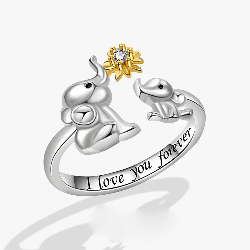 Anillo grabado de elíphat geométrico de Plata de Ley 925 para mujeres y hombres, diseño Simple, moda abierta, ajustable, hecho a mano, regalo de anillo para pareja