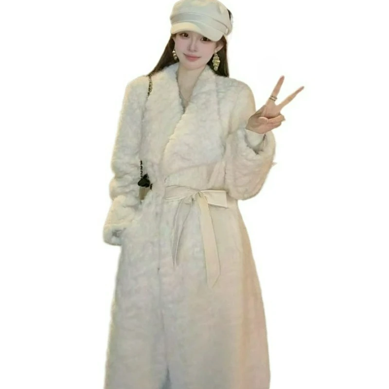 تتميز مجموعة جديدة لخريف وشتاء 2026 معطف طويل ذو طية صدر السترة الكبيرة بتصميم عصري وسترة سميكة للسيدات للنساء #6