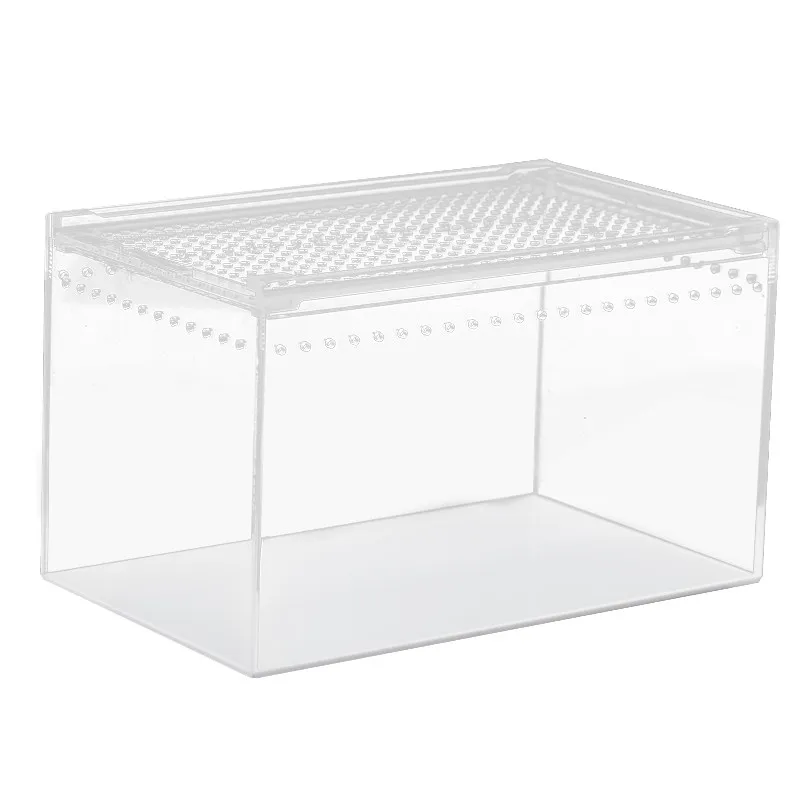 Acrylic Terrarium Tank Bioactive Enclosure Habitat Small Pet Breeding Box Reptile Feeding Container