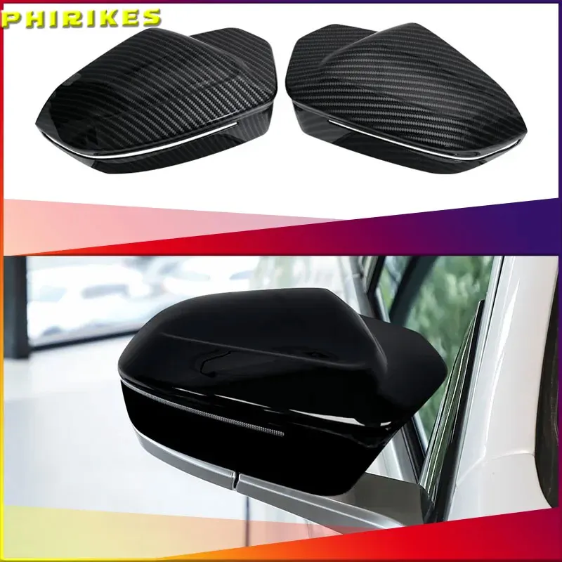 For BMW 5 7 I5 I7 Series G60 G61 G68 G70 M5 G90 Bright Black Rearview Side Mirror Cover Caps Parts Styling