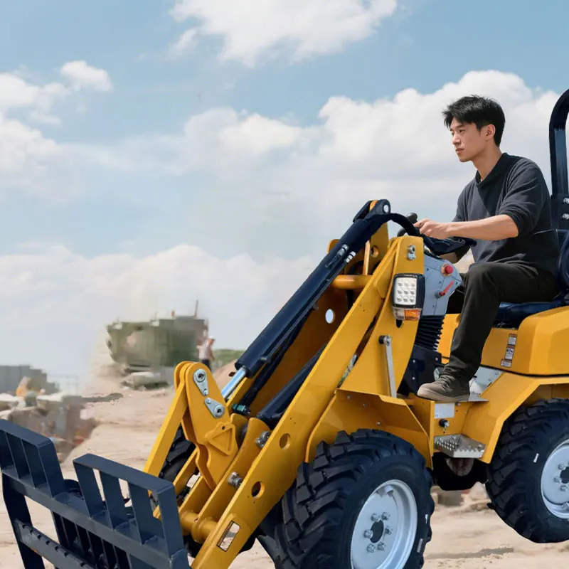 고하중 소형 스키드 스티어 로더 (버킷 및 어태치먼트 포함), 농장, 건설, 제설용 다기능 로더