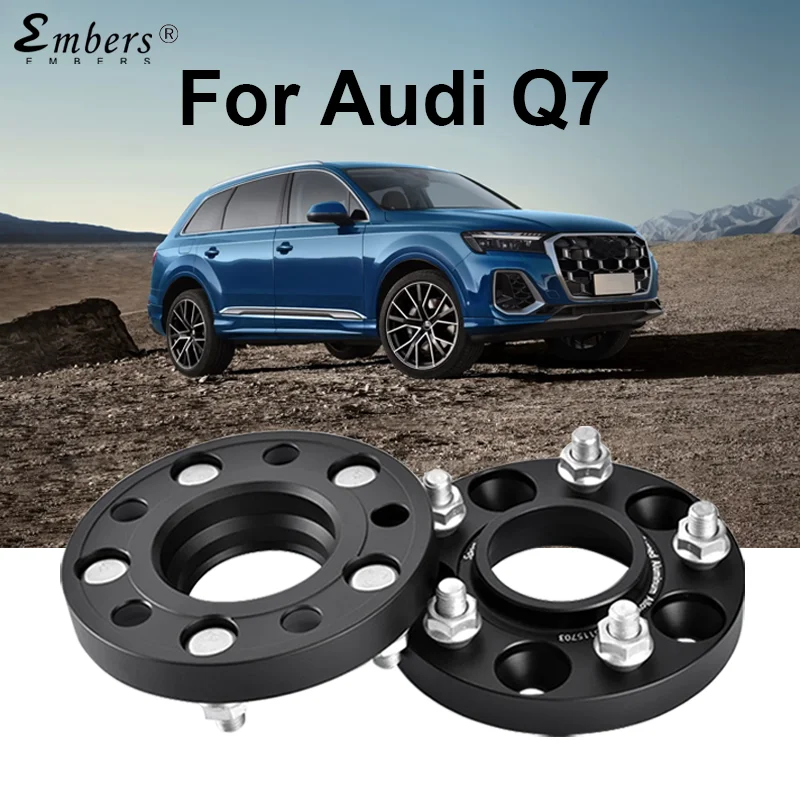

Embers For Audi Q7 PCD 5x112 CB 66.6 M14x1.5 Forged Aluminum 2015-2025 Black Wheel Spaecr Hub adapter 2 Piece