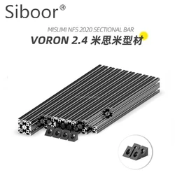 Siboor Voron 2.4 Frame Kits 300mm Misumi HFSB5-2020 Extrusion Black 3D Printer Parts Anodized Blind Joints V2.4 EXTRUSIONS Kits