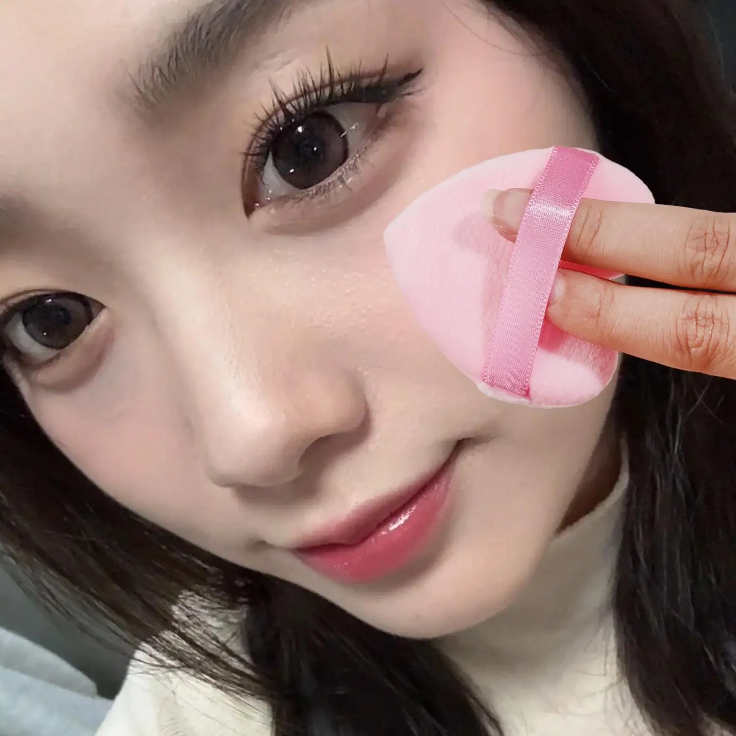 10 unids/set triángulo terciopelo polvo Puff cara cosmética belleza de ojos herramienta de maquillaje esponja reutilizable lavable Mini polvo Puff Accesorios