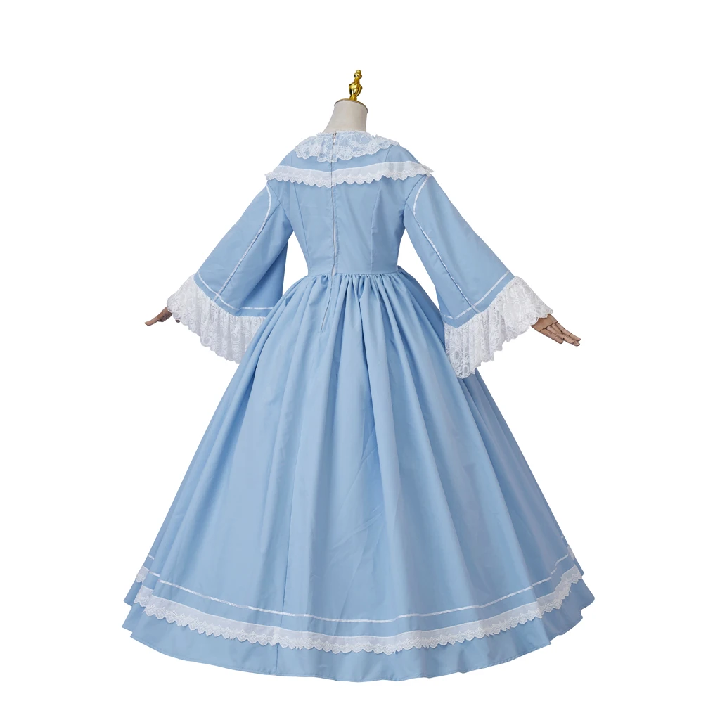 Платье для косплея времен Гражданской войны средневековой синей моды женское бальное платье эпохи Возрождения одежда для театра