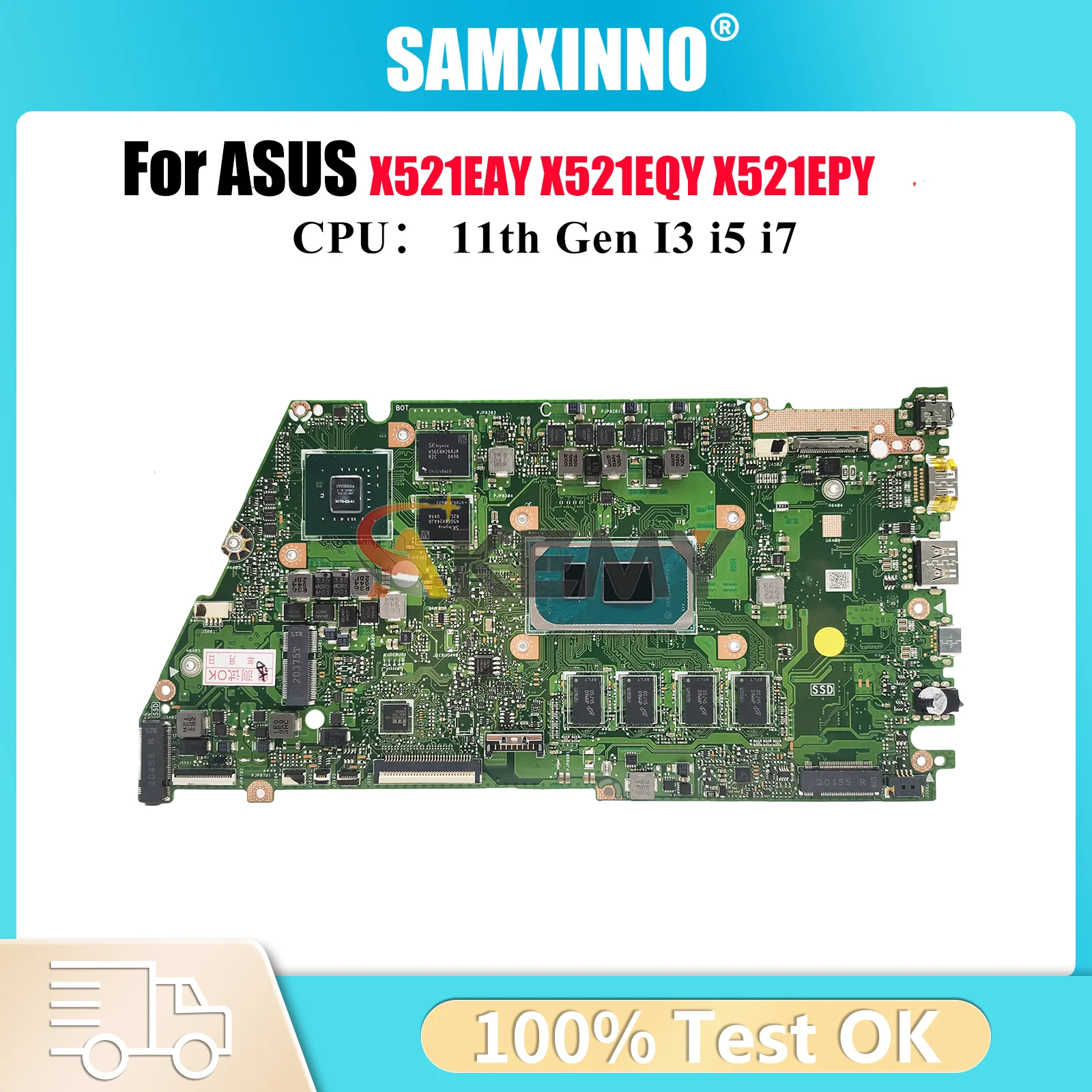 

X521EQY Материнская плата для ноутбука ASUS VivoBook S533E X521EQYB X521EPY X521EQ X521EAY Материнская плата с 11-го поколения I3 i5 i7 100% тестирование