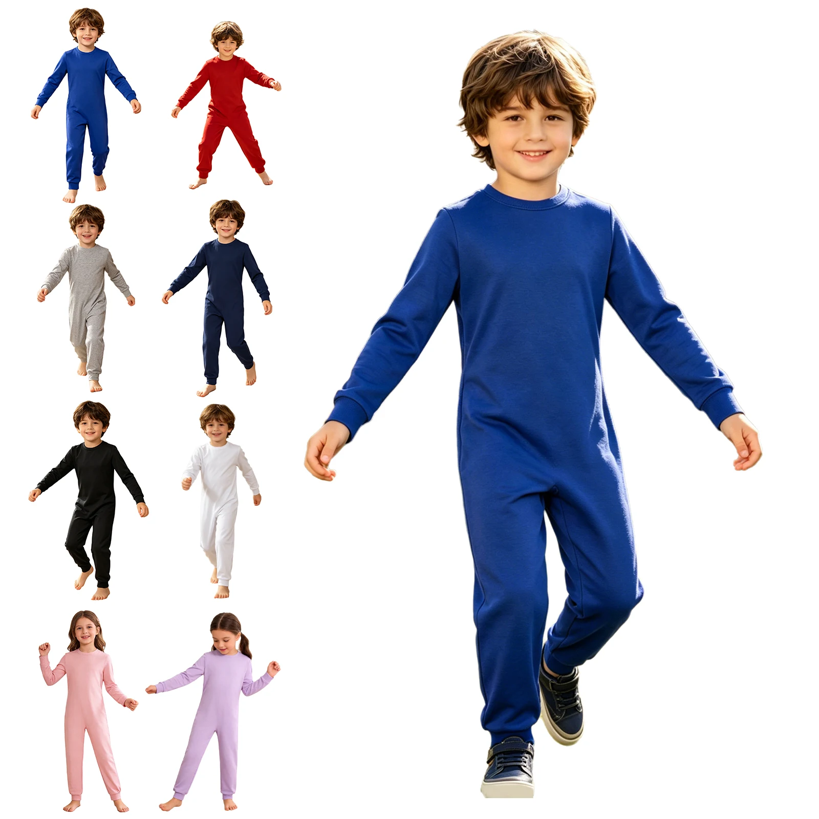 3pcs/lot Children Special Needs Adaptive Clothing Solid Color Long Sleeve Zipper Jumpsuit Cotton Rompers Workout Sports Bodysuit