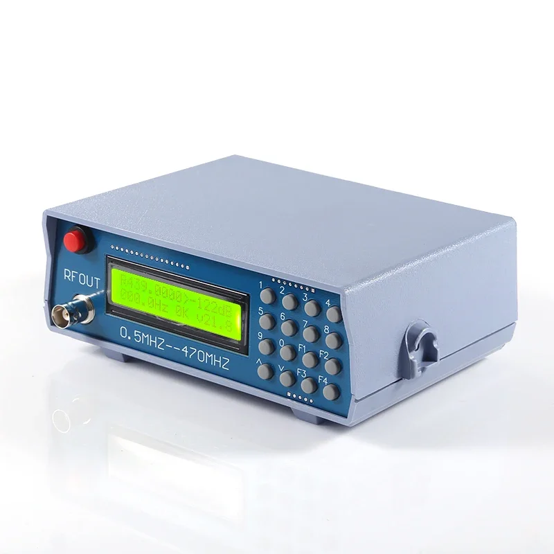 0.5-470 MHz RF signal generator with FM modulation for bi-directional radio sensitivity and receiver testing