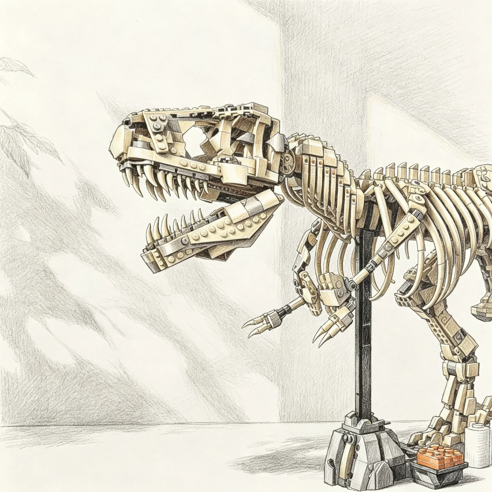 DIY assembly puzzle toy adult children new model gift collectionTyrannosaurus Rex dinosaur fossil skeleton building blocks
