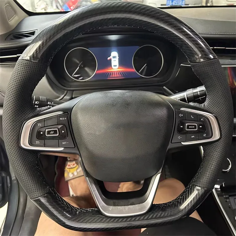 

Customization Carbon Fiber Leather Hand-stitched Car Accessories Car Steering Wheel Cover For CHERY TIGGO 8 2021-2018 2020 2019