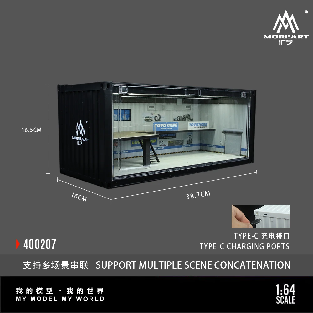 Time Box & MoreArt Contenitore Negozio di riparazioni Illuminazione Diorama Modello di simulazione per regali, collezioni e display