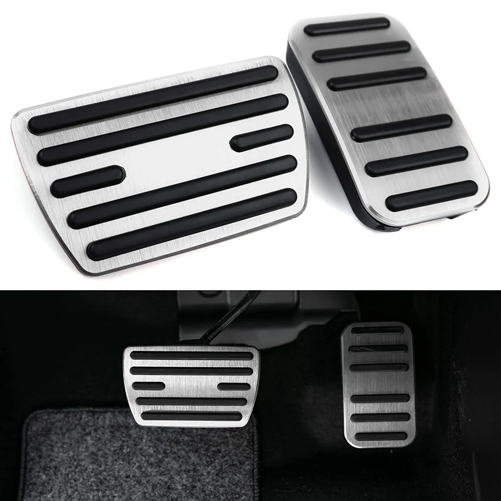 Anti Slip Foot Pedal Covers Gas Brake Accelerator Pedal Pad for Honda Civic Accord CRV Odyssey Pilot Accessories,Silver