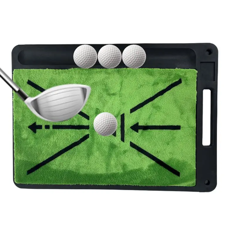 Golf Hitting Mat Multipurpose Non-Slip Hitting Mats Portable Training Mat With Handle Green Golf Training Aid For Floors